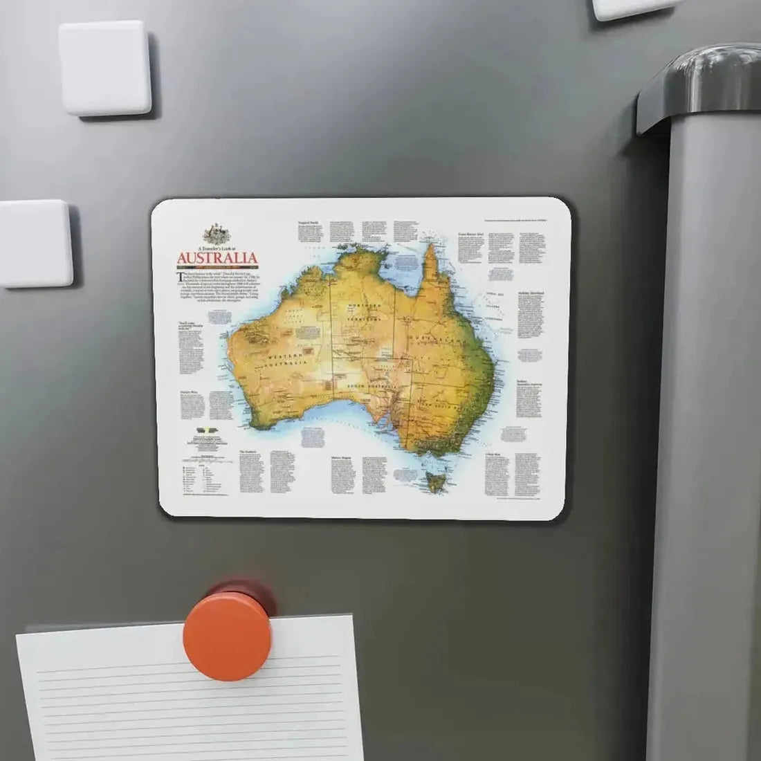 Australia - A Traveller's Look (1988) (Map) Refrigerator Magnet - The Sticker Space