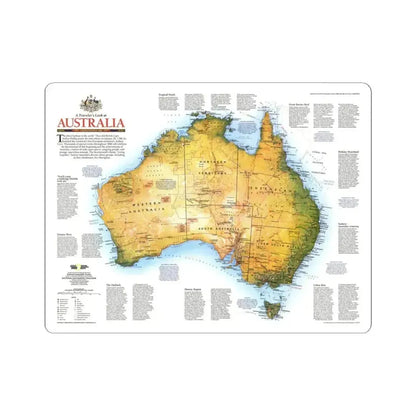 Australia - A Traveller's Look (1988) (Map) STICKER Vinyl Kiss-Cut Decal 4 Inch White - The Sticker Space