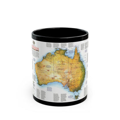 Australia - A Traveller's Look (1988) (Map) Black Coffee Mug-11oz-The Sticker Space