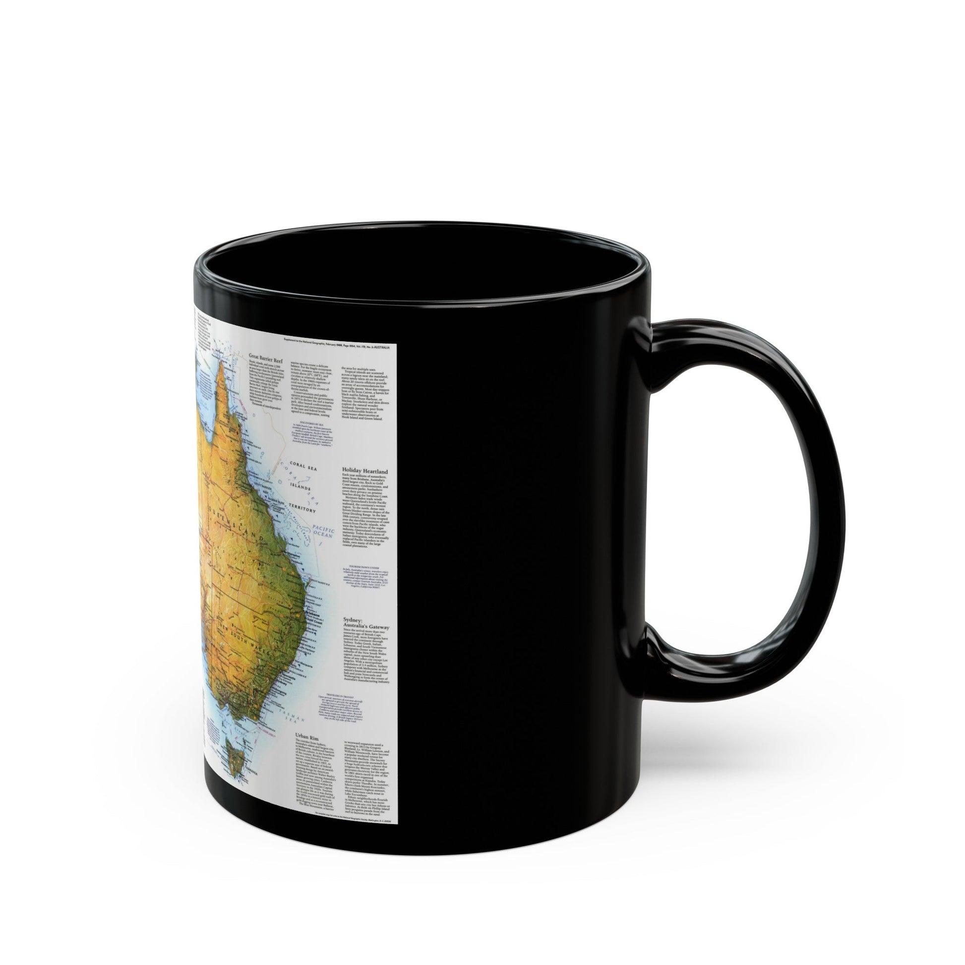 Australia - A Traveller's Look (1988) (Map) Black Coffee Mug-The Sticker Space