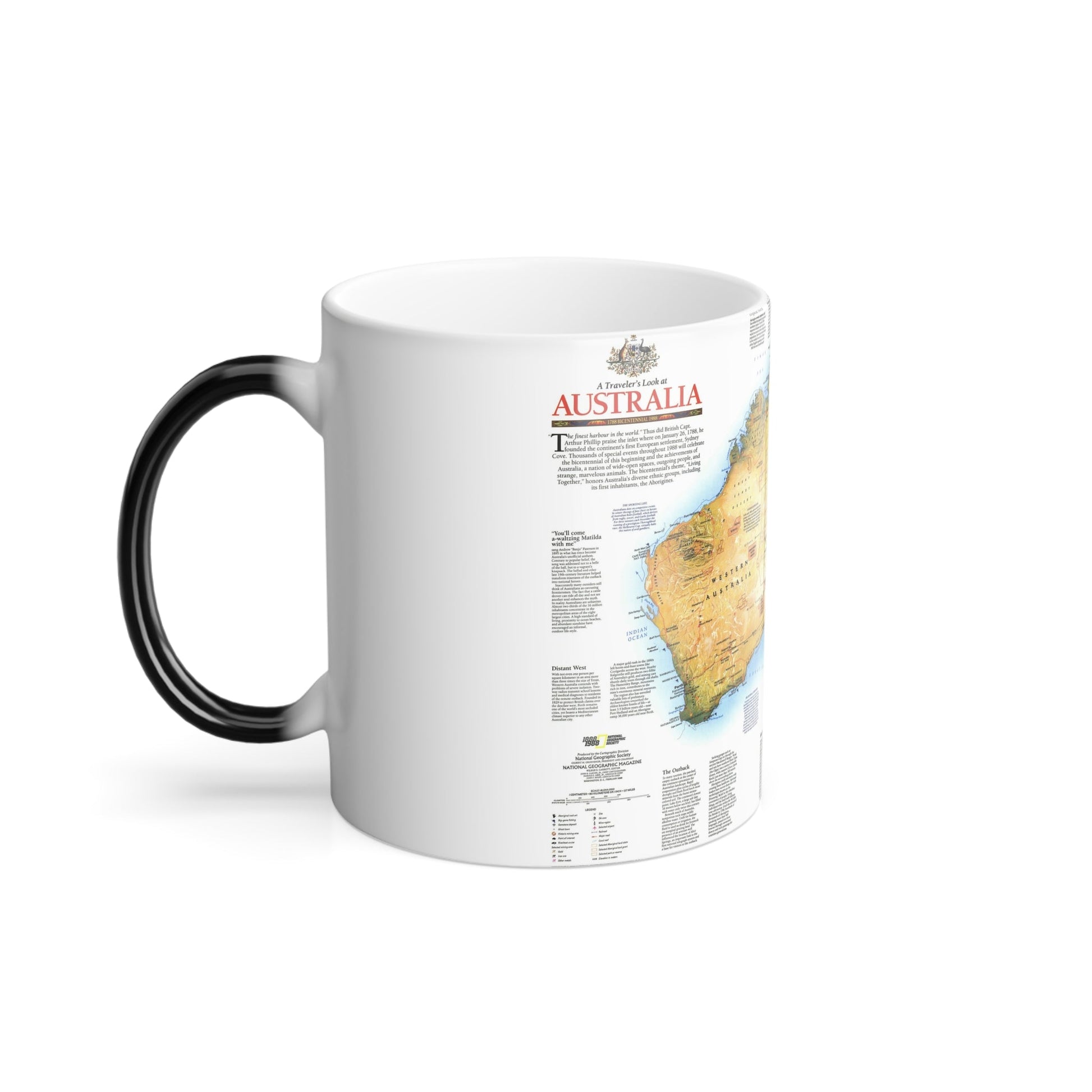 Australia - A Traveller's Look (1988) (Map) Color Changing Mug 11oz-11oz-The Sticker Space