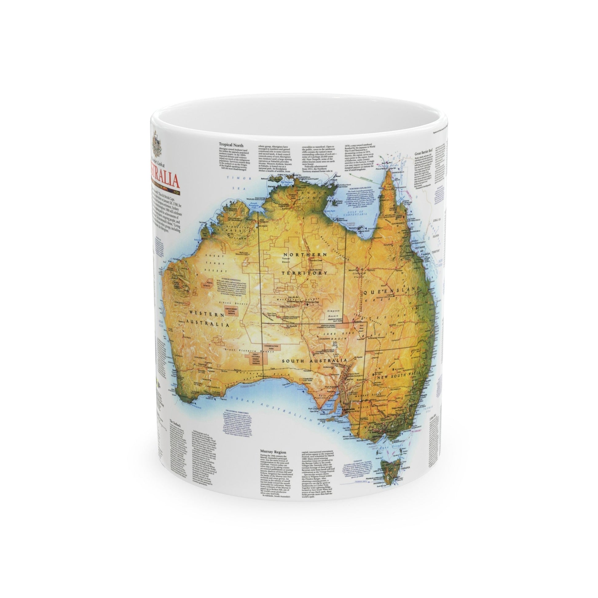 Australia - A Traveller's Look (1988) (Map) White Coffee Mug-11oz-The Sticker Space