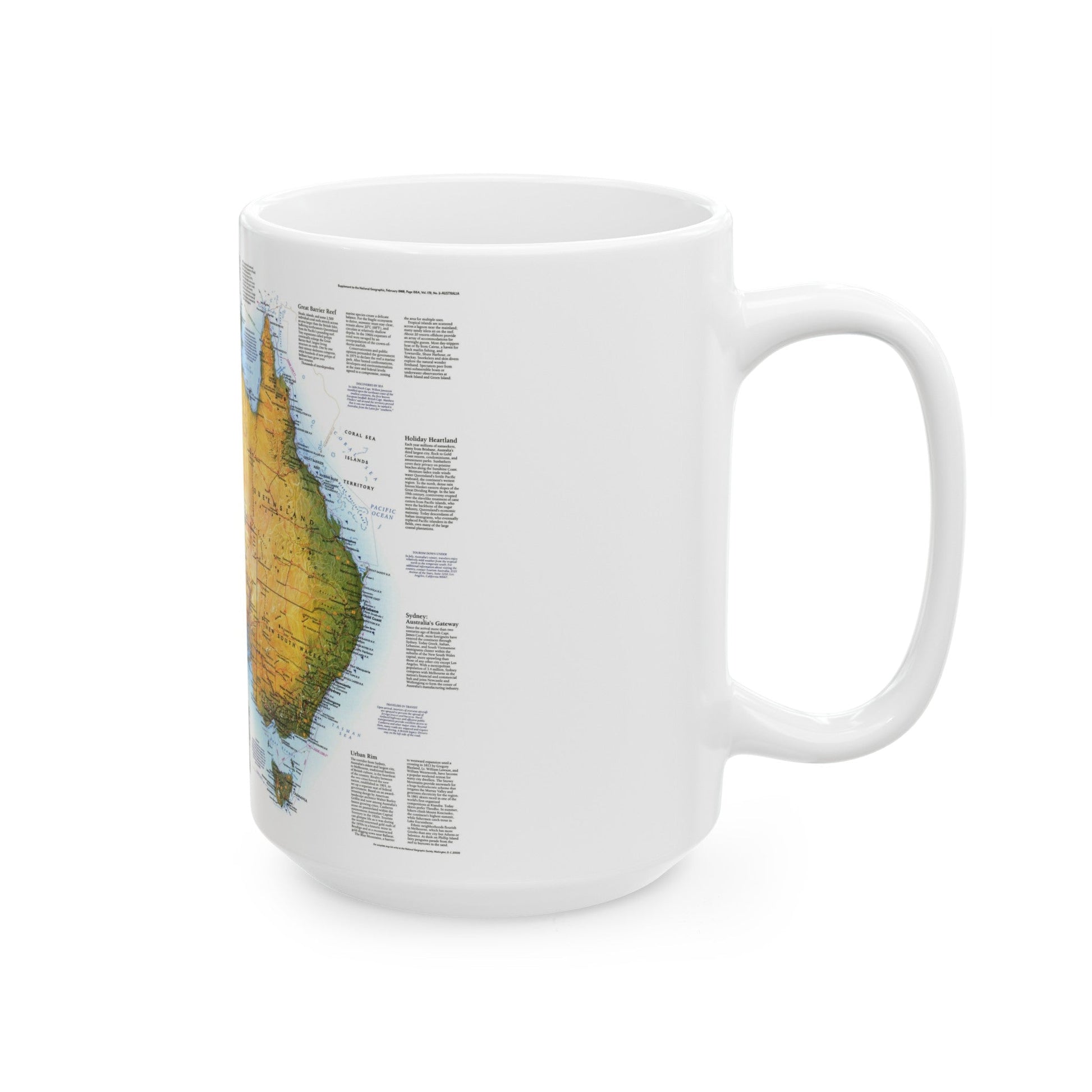 Australia - A Traveller's Look (1988) (Map) White Coffee Mug-The Sticker Space