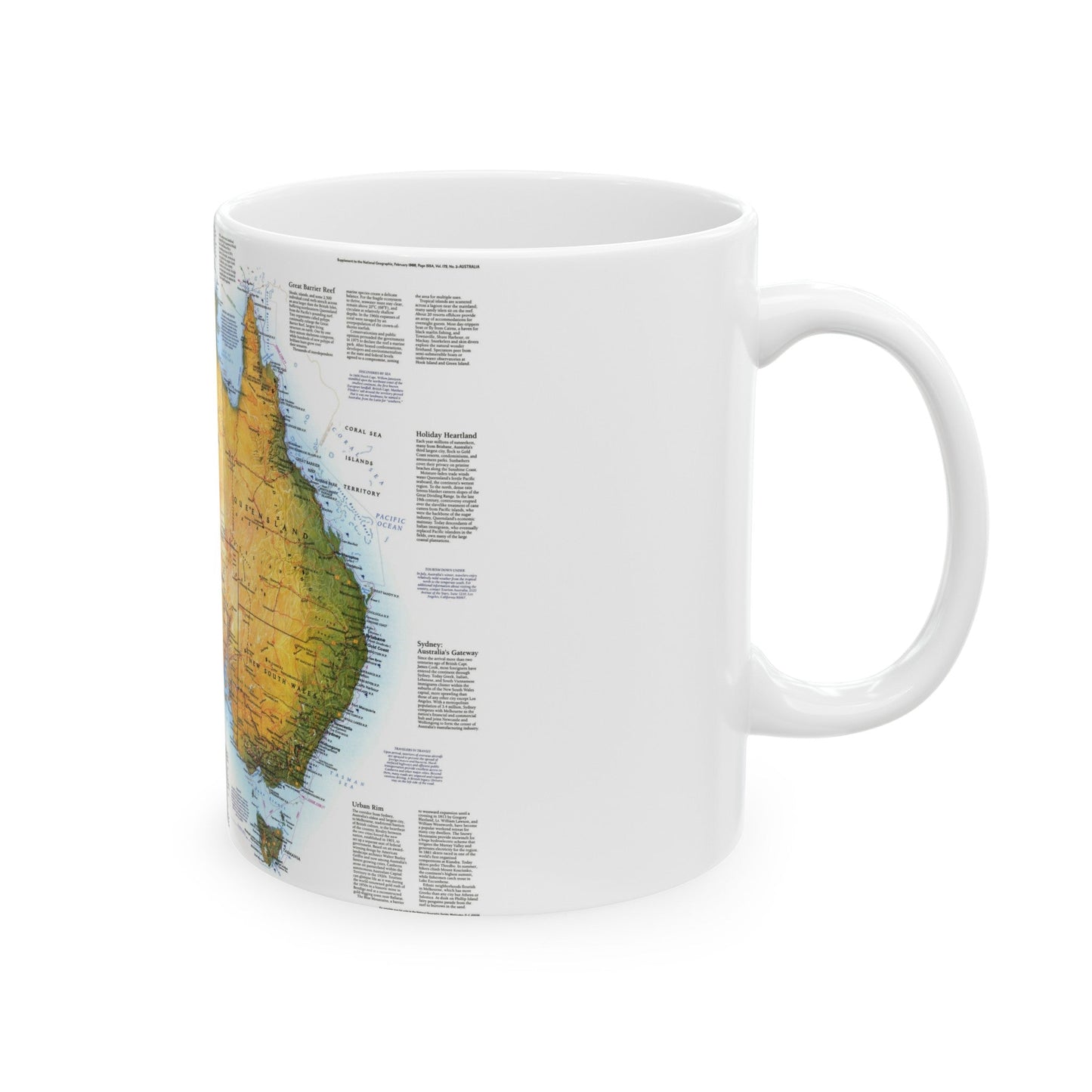 Australia - A Traveller's Look (1988) (Map) White Coffee Mug-The Sticker Space