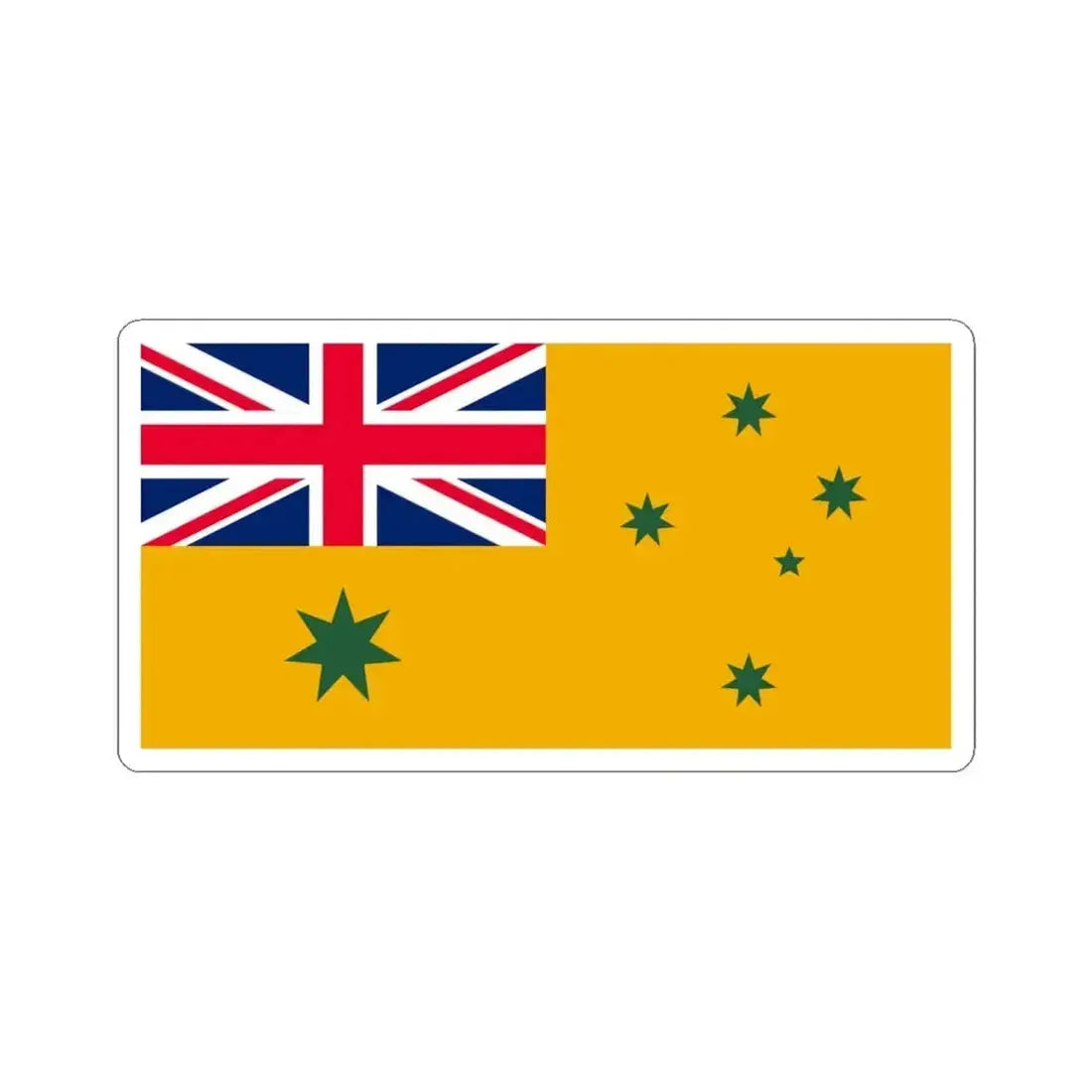 Australia flag green on yellow (Australia) STICKER Vinyl Kiss-Cut Decal 6 Inch White - The Sticker Space