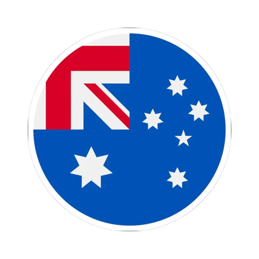Australia flag icon round (Australia) STICKER Vinyl Kiss-Cut Decal 3 Inch White - The Sticker Space