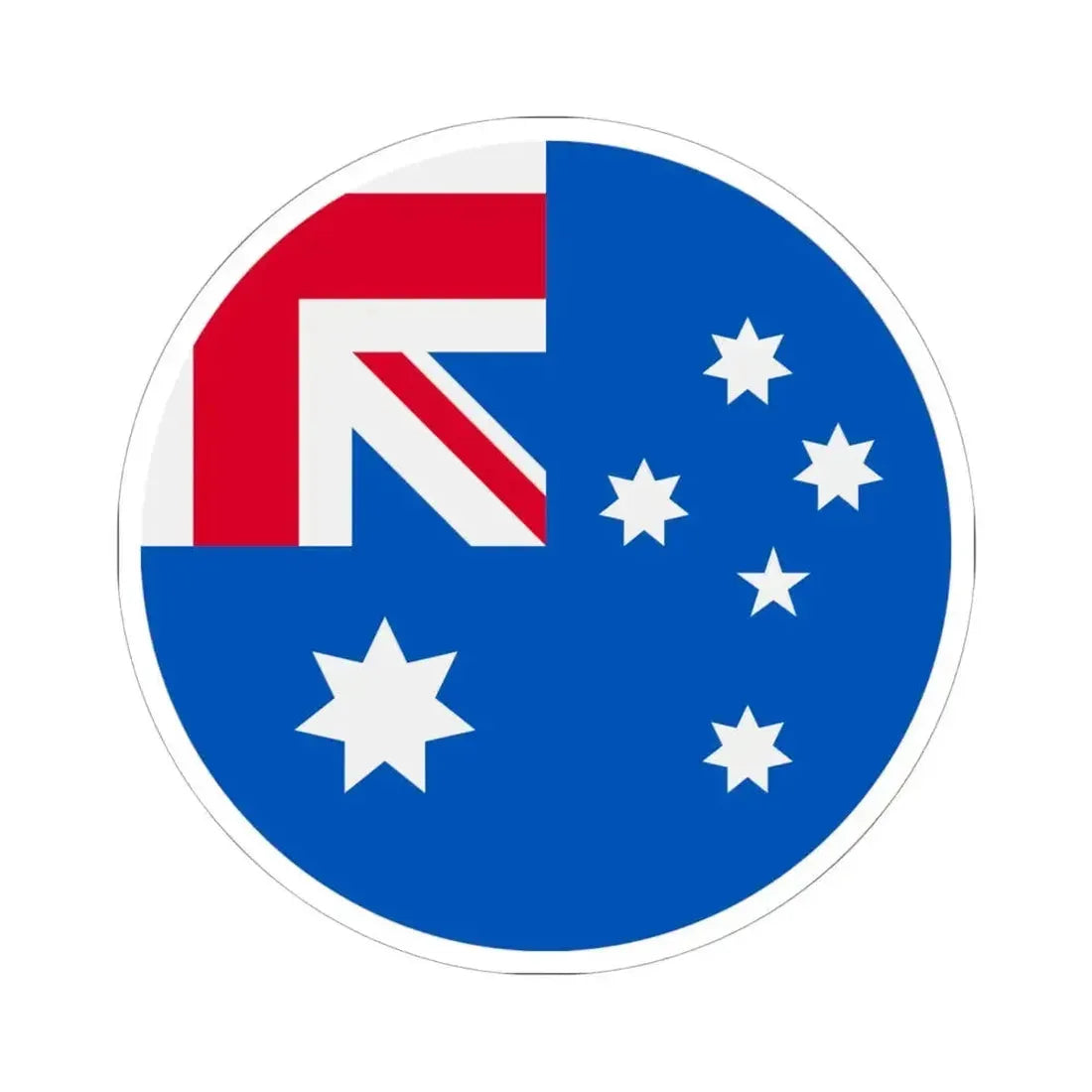 Australia flag icon round (Australia) STICKER Vinyl Kiss-Cut Decal 6 Inch White - The Sticker Space