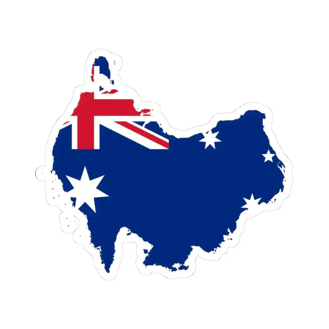 Australia flag-map South at top (Australia) STICKER Vinyl Kiss-Cut Decal 3 Inch White - The Sticker Space