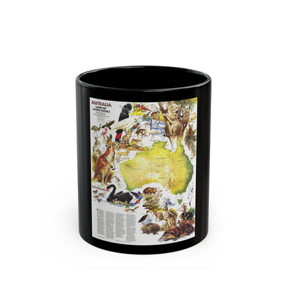 Australia- Land of Living Fossils (1979) (Map) Black Coffee Mug-11oz-The Sticker Space