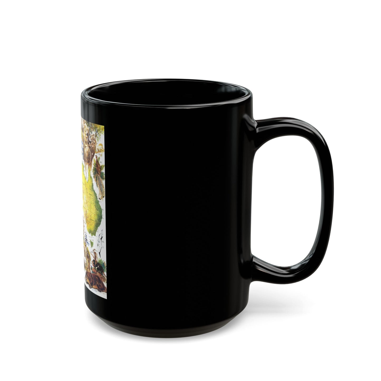 Australia- Land of Living Fossils (1979) (Map) Black Coffee Mug-The Sticker Space