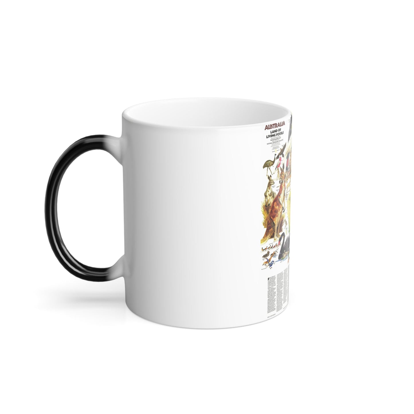 Australia- Land of Living Fossils (1979) (Map) Color Changing Mug 11oz-11oz-The Sticker Space