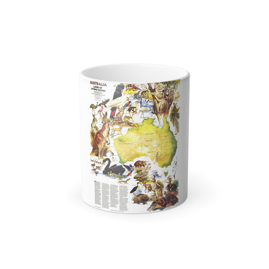 Australia- Land of Living Fossils (1979) (Map) Color Changing Mug 11oz-11oz-The Sticker Space