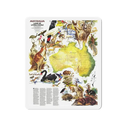 Australia- Land of Living Fossils (1979) (Map) Refrigerator Magnet 2" x 2" Die-Cut 1 pc - The Sticker Space