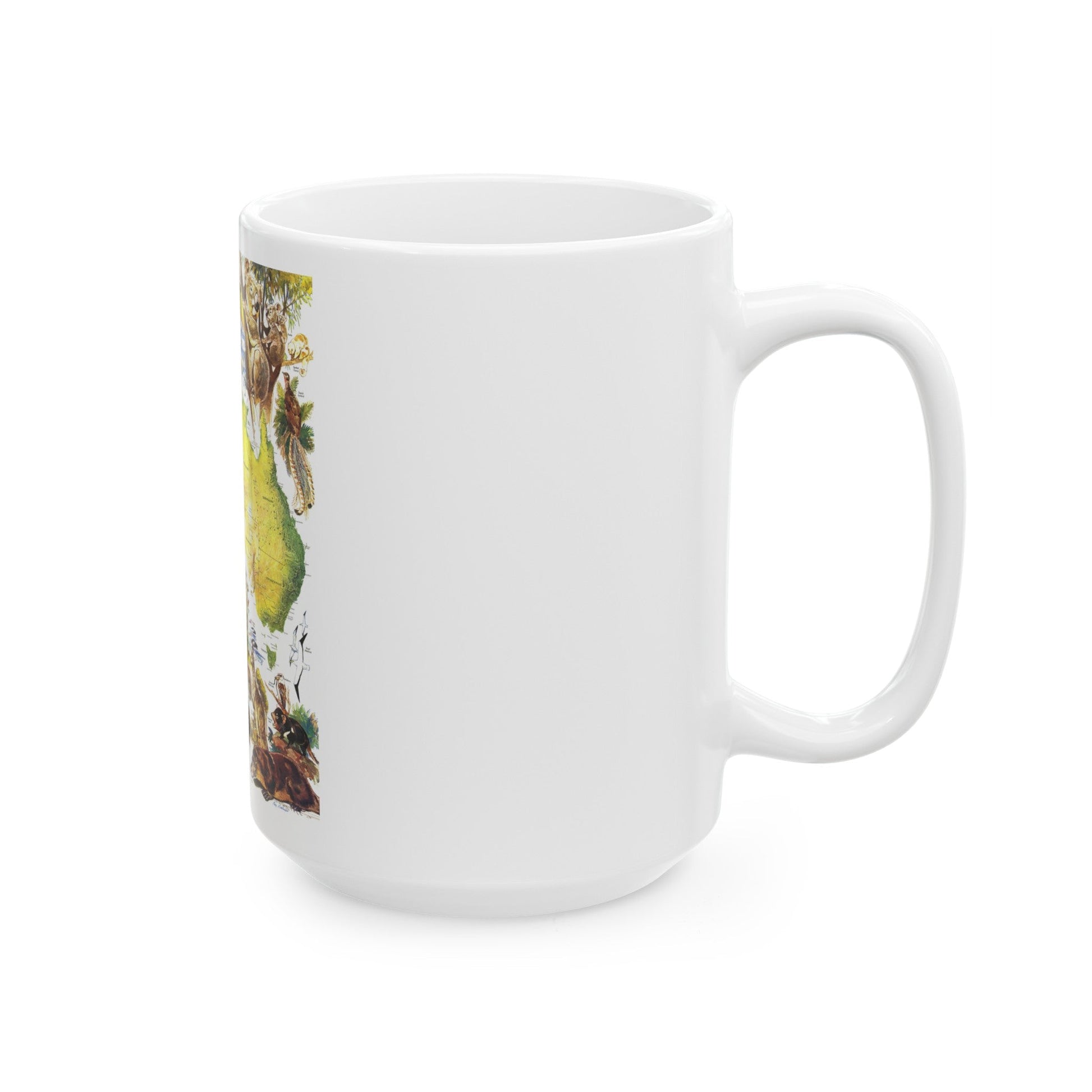 Australia- Land of Living Fossils (1979) (Map) White Coffee Mug-The Sticker Space