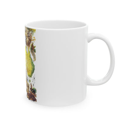 Australia- Land of Living Fossils (1979) (Map) White Coffee Mug-The Sticker Space