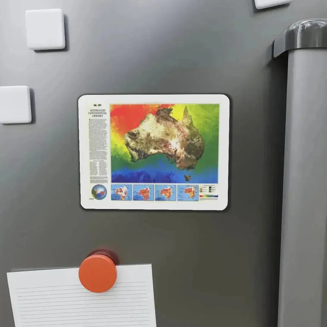 Australia's Continental Odyssey (1988) (Map) Refrigerator Magnet - The Sticker Space