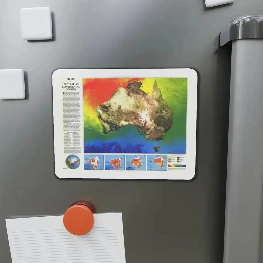 Australia's Continental Odyssey (1988) (Map) Refrigerator Magnet - The Sticker Space