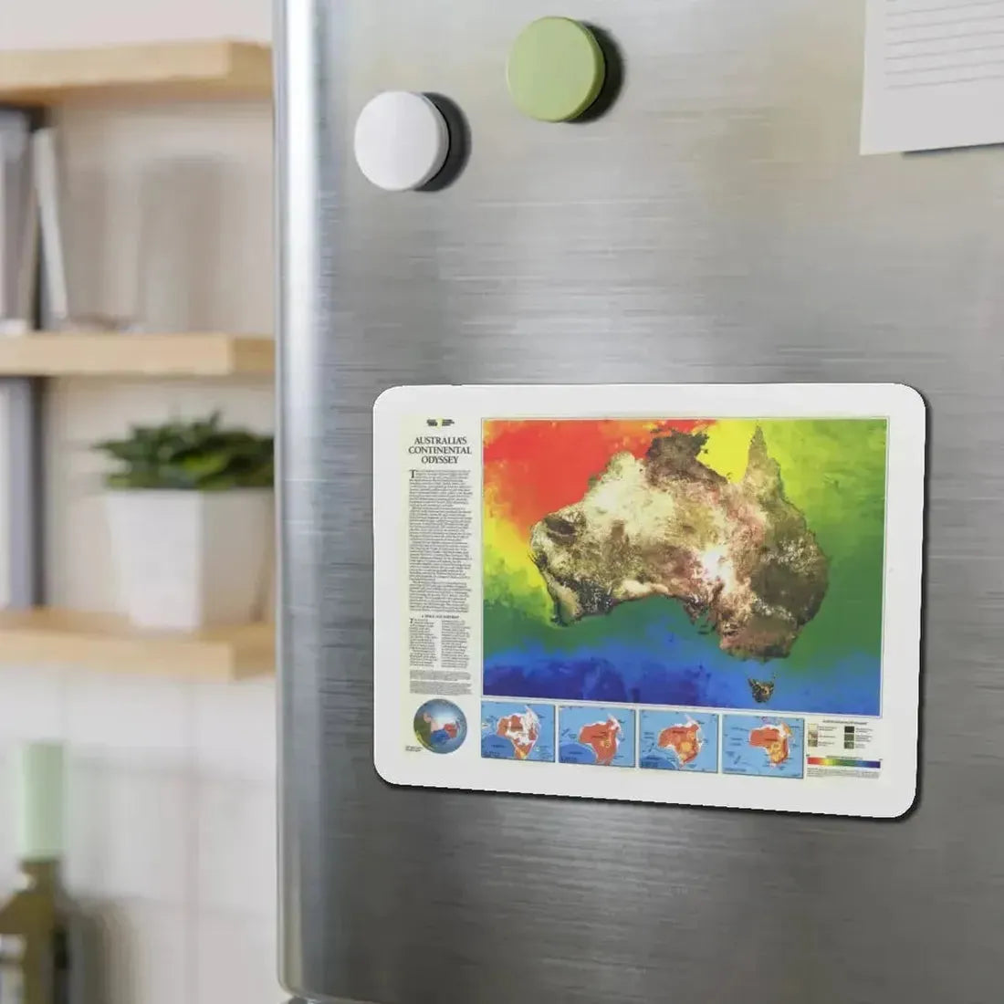 Australia's Continental Odyssey (1988) (Map) Refrigerator Magnet - The Sticker Space