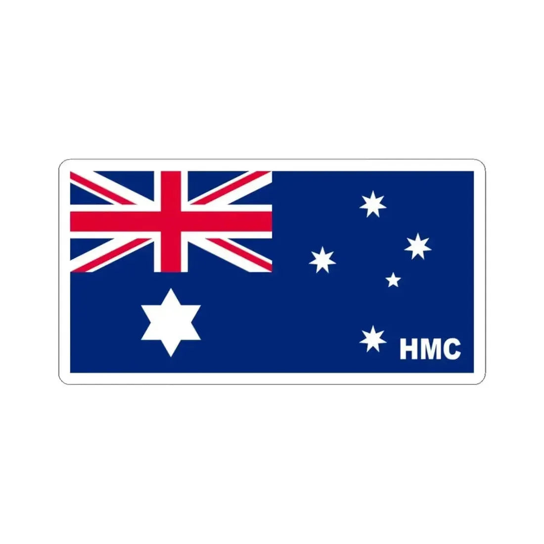 Australian Customs Flag 1904-1909 (Australia) STICKER Vinyl Kiss-Cut Decal 3 Inch White - The Sticker Space