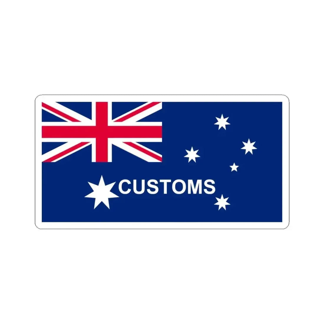 Australian Customs Flag 1988-2015 (Australia) STICKER Vinyl Kiss-Cut Decal 6 Inch White - The Sticker Space