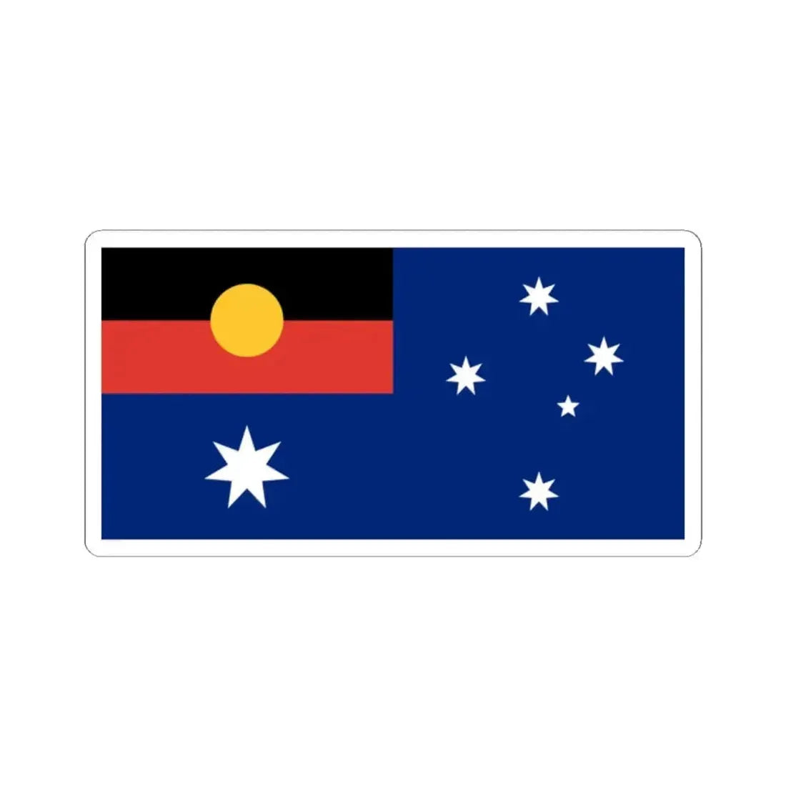 Australian Flag with Aboriginal Flag (Australia) STICKER Vinyl Kiss-Cut Decal 2 Inch White - The Sticker Space