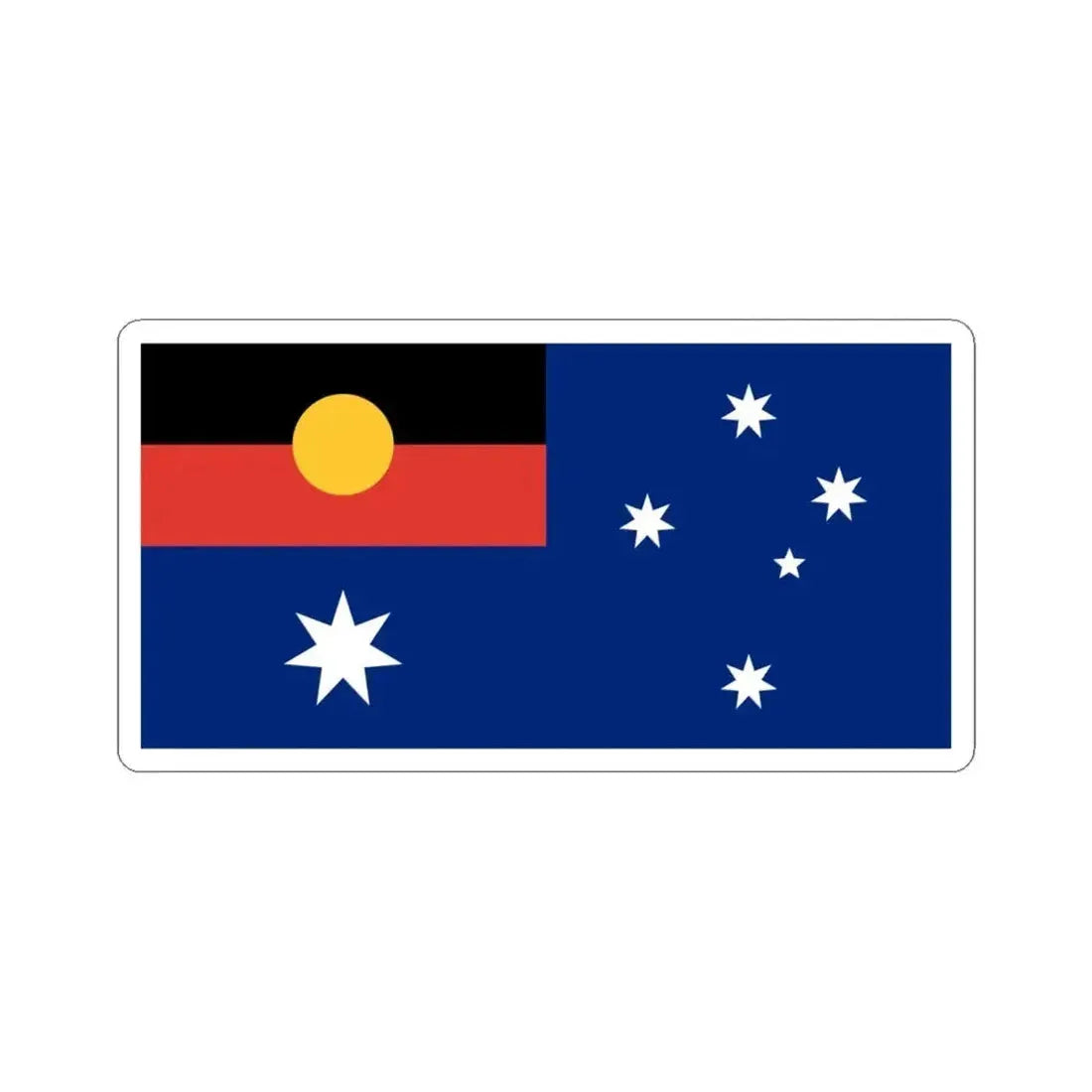 Australian Flag with Aboriginal Flag (Australia) STICKER Vinyl Kiss-Cut Decal 6 Inch White - The Sticker Space