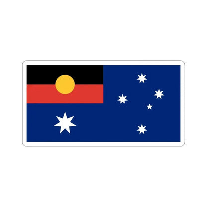 Australian Flag with Aboriginal Flag (Australia) STICKER Vinyl Kiss-Cut Decal 6 Inch White - The Sticker Space