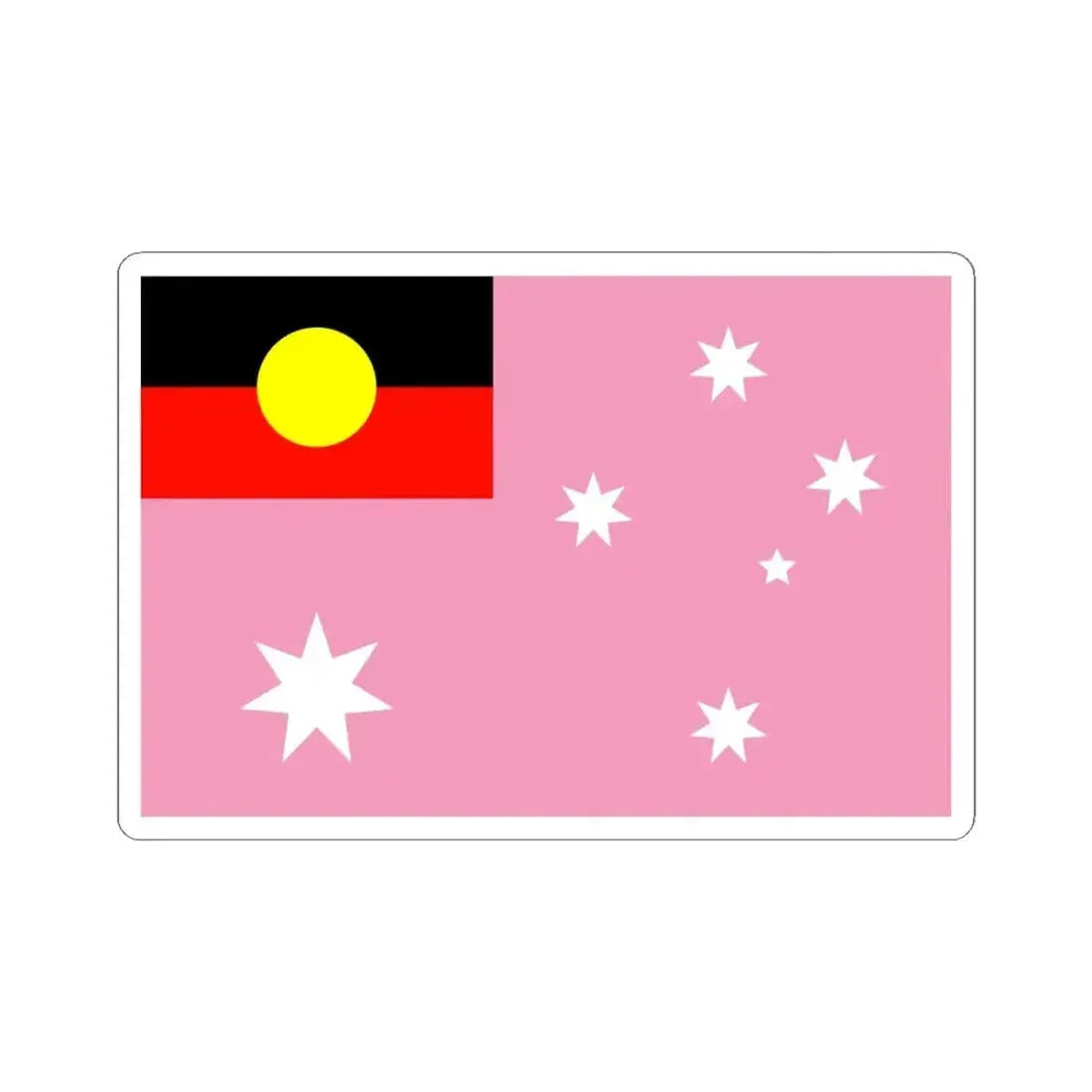 Australian Gay Pride Flag with Aboriginal Flag 2-3 (Australia) STICKER Vinyl Kiss-Cut Decal 4 Inch White - The Sticker Space