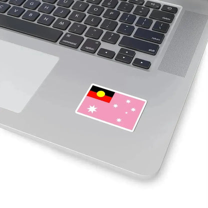 Australian Gay Pride Flag with Aboriginal Flag 2-3 (Australia) STICKER Vinyl Kiss-Cut Decal - The Sticker Space