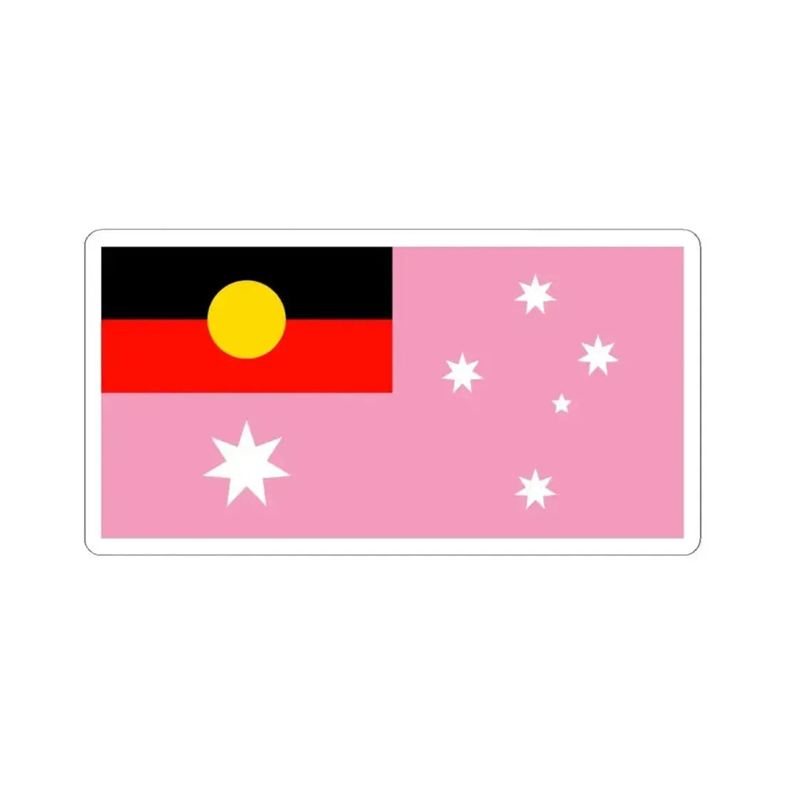 Australian Gay Pride Flag with Aboriginal Flag (Australia) STICKER Vinyl Kiss-Cut Decal 4 Inch White - The Sticker Space