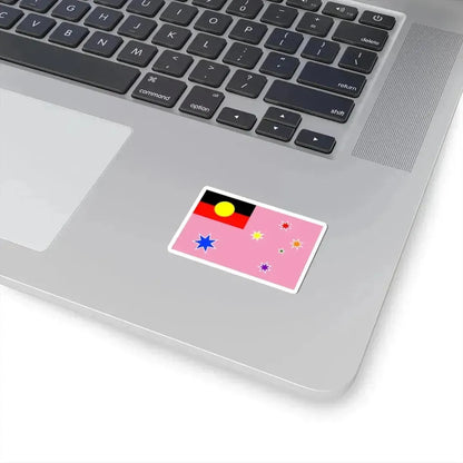 Australian Gay Pride with Aboriginal Flag Rainbow Crux 2-3 (Australia) STICKER Vinyl Kiss-Cut Decal - The Sticker Space