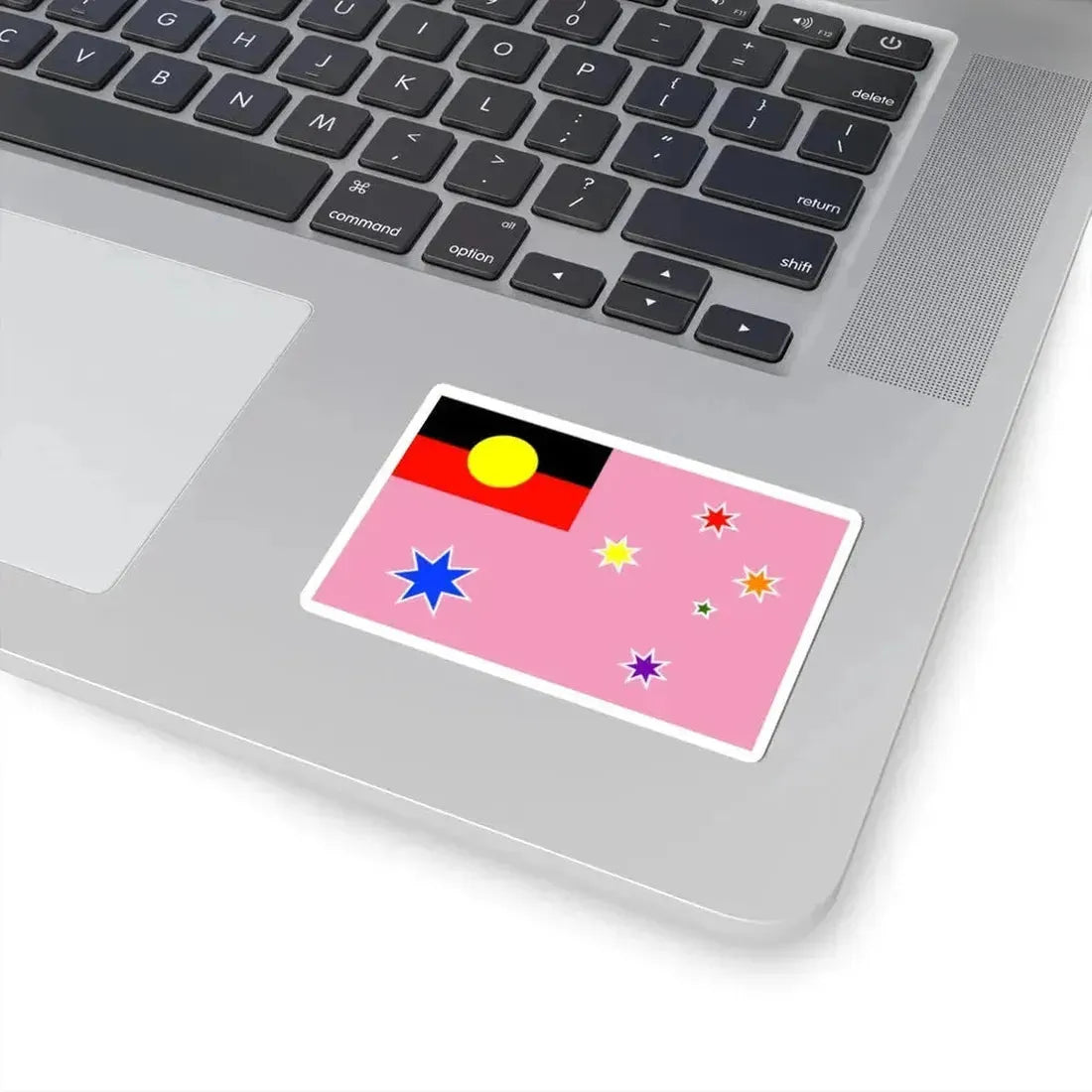 Australian Gay Pride with Aboriginal Flag Rainbow Crux 2-3 (Australia) STICKER Vinyl Kiss-Cut Decal - The Sticker Space