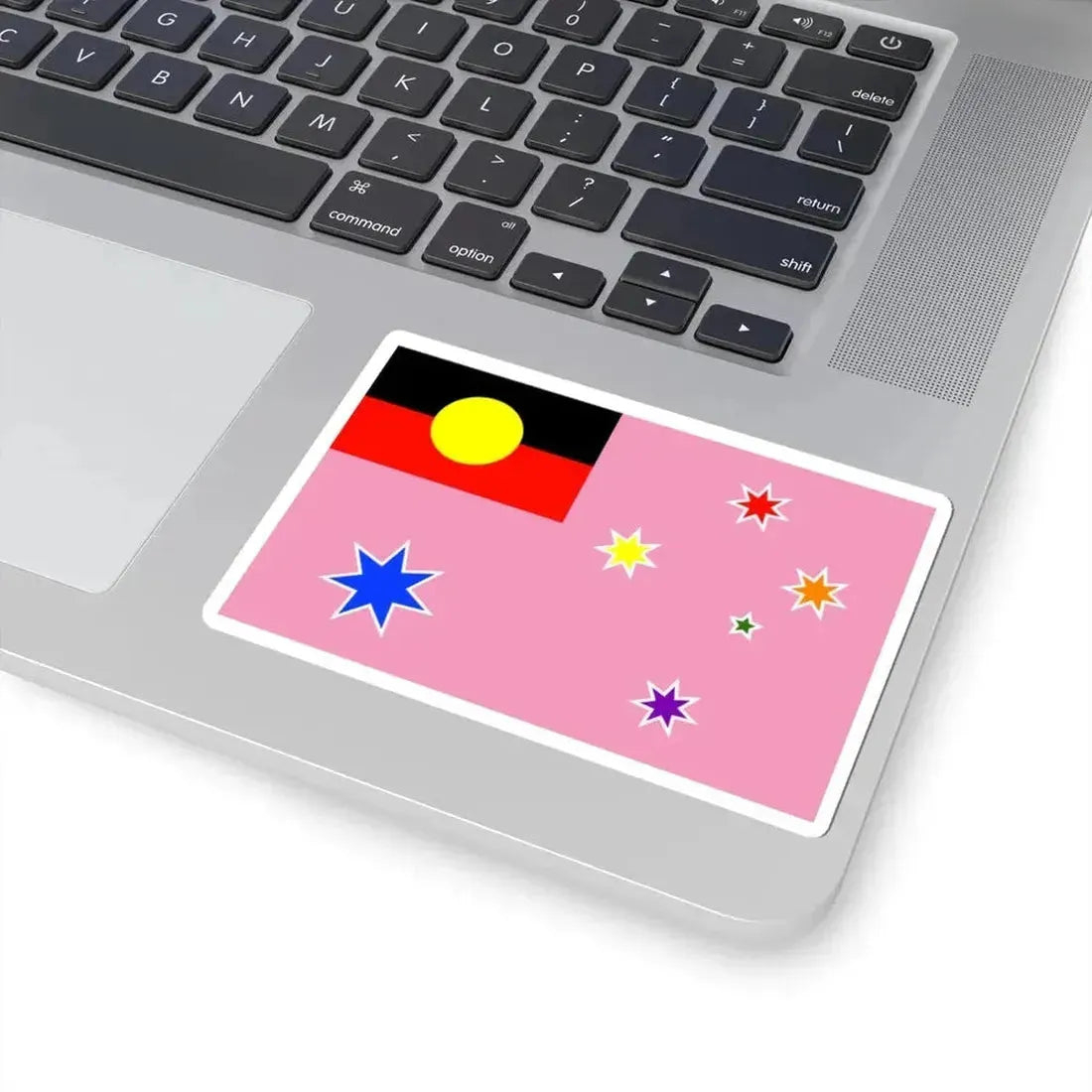 Australian Gay Pride with Aboriginal Flag Rainbow Crux 2-3 (Australia) STICKER Vinyl Kiss-Cut Decal - The Sticker Space