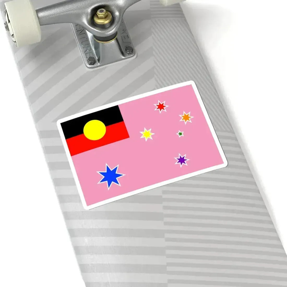 Australian Gay Pride with Aboriginal Flag Rainbow Crux 2-3 (Australia) STICKER Vinyl Kiss-Cut Decal - The Sticker Space
