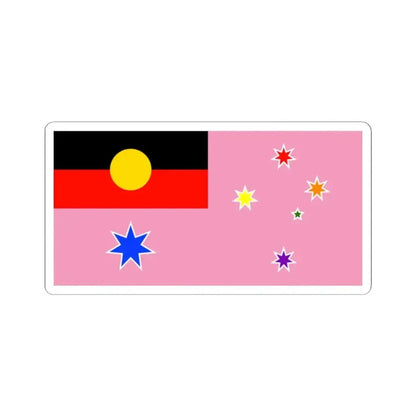 Australian Gay Pride with Aboriginal Flag Rainbow Crux (Australia) STICKER Vinyl Kiss-Cut Decal 2 Inch White - The Sticker Space