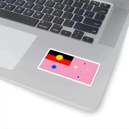 Australian Gay Pride with Aboriginal Flag Rainbow Crux (Australia) STICKER Vinyl Kiss-Cut Decal - The Sticker Space