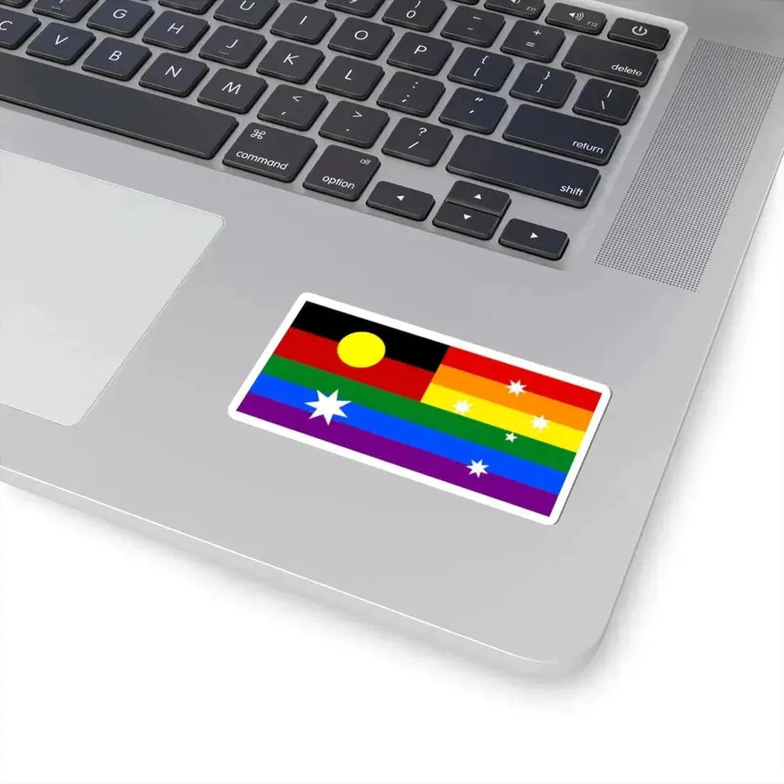Australian LGBT Flag with Aboriginal Flag (Australia) STICKER Vinyl Kiss-Cut Decal - The Sticker Space