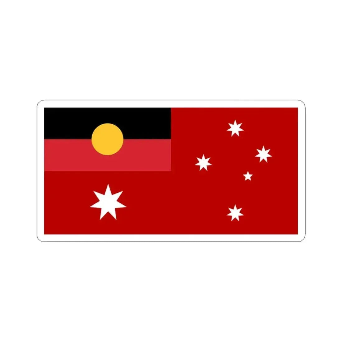 Australian Red Ensign with Aboriginal Flag (Australia) STICKER Vinyl Kiss-Cut Decal 3 Inch White - The Sticker Space