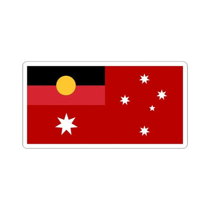 Australian Red Ensign with Aboriginal Flag (Australia) STICKER Vinyl Kiss-Cut Decal 3 Inch White - The Sticker Space
