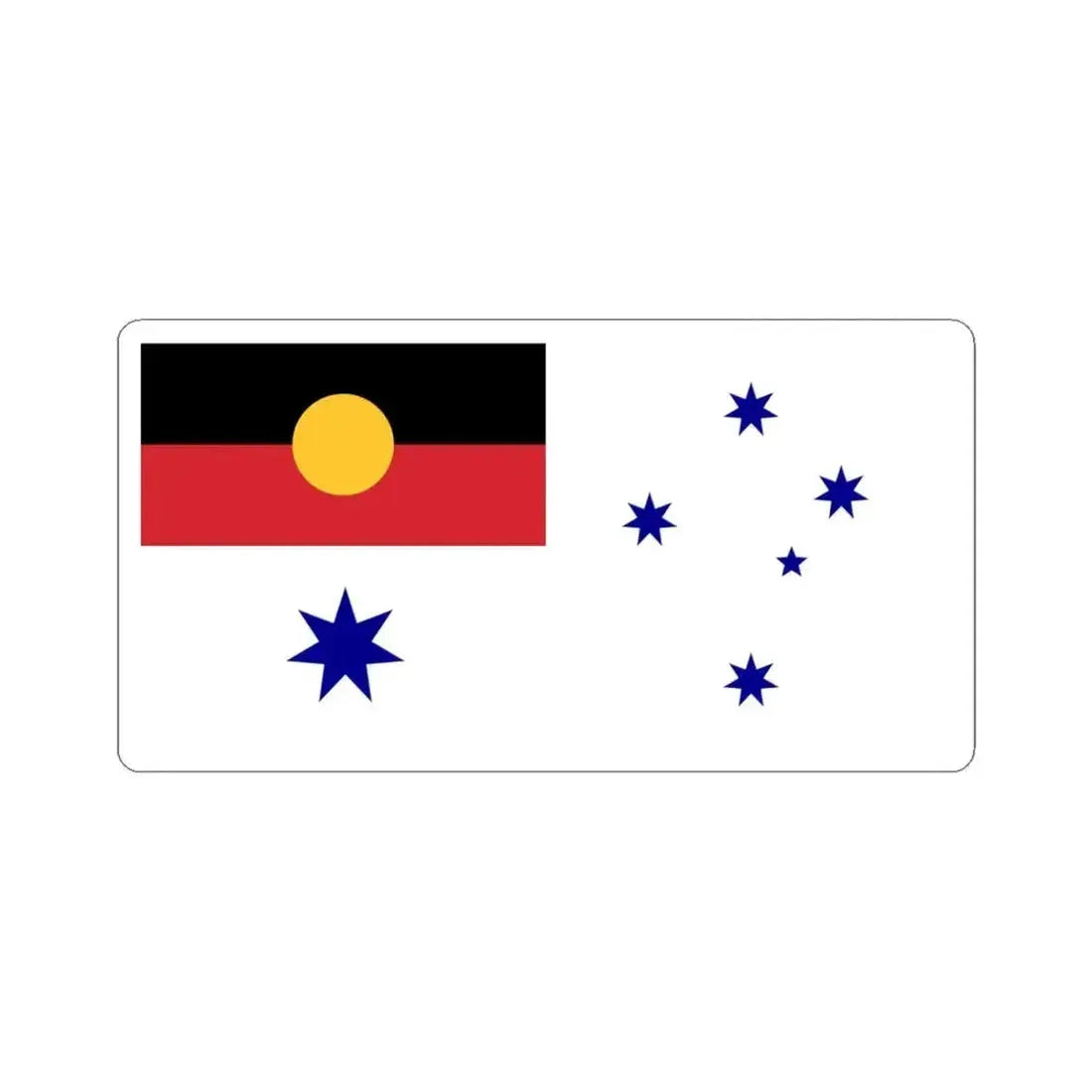 Australian White Ensign with Aboriginal Flag (Australia) STICKER Vinyl Kiss-Cut Decal 6 Inch White - The Sticker Space