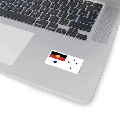 Australian White Ensign with Aboriginal Flag (Australia) STICKER Vinyl Kiss-Cut Decal - The Sticker Space