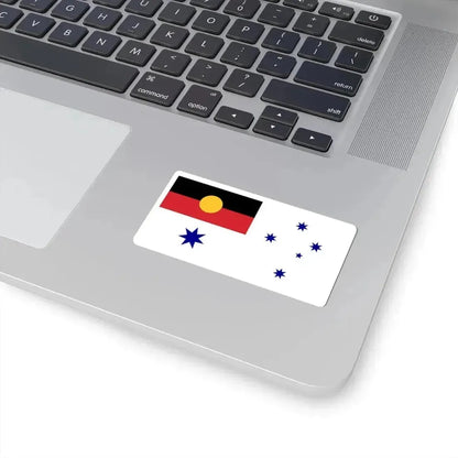 Australian White Ensign with Aboriginal Flag (Australia) STICKER Vinyl Kiss-Cut Decal - The Sticker Space