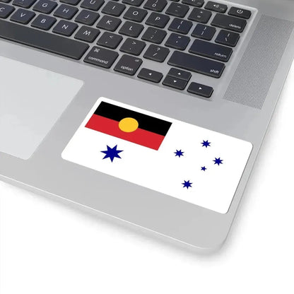 Australian White Ensign with Aboriginal Flag (Australia) STICKER Vinyl Kiss-Cut Decal - The Sticker Space