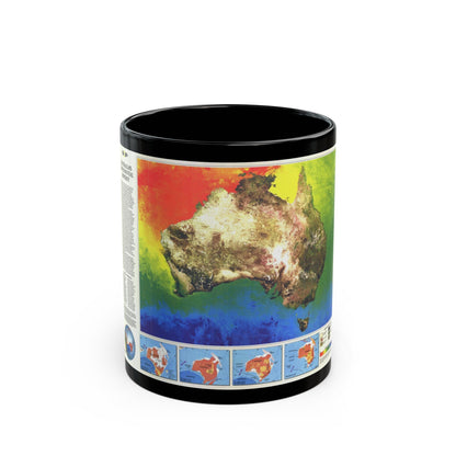 Australia's Continental Odyssey (1988) (Map) Black Coffee Mug-11oz-The Sticker Space