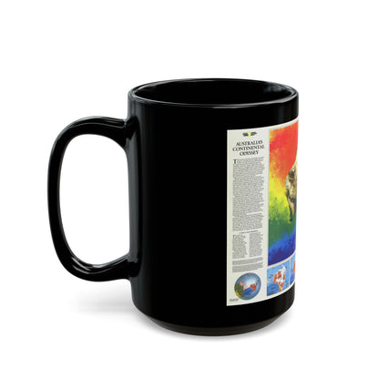 Australia's Continental Odyssey (1988) (Map) Black Coffee Mug-The Sticker Space