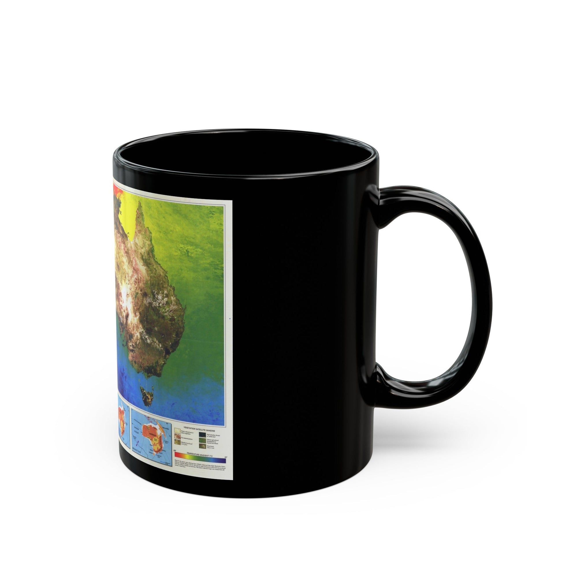 Australia's Continental Odyssey (1988) (Map) Black Coffee Mug-The Sticker Space