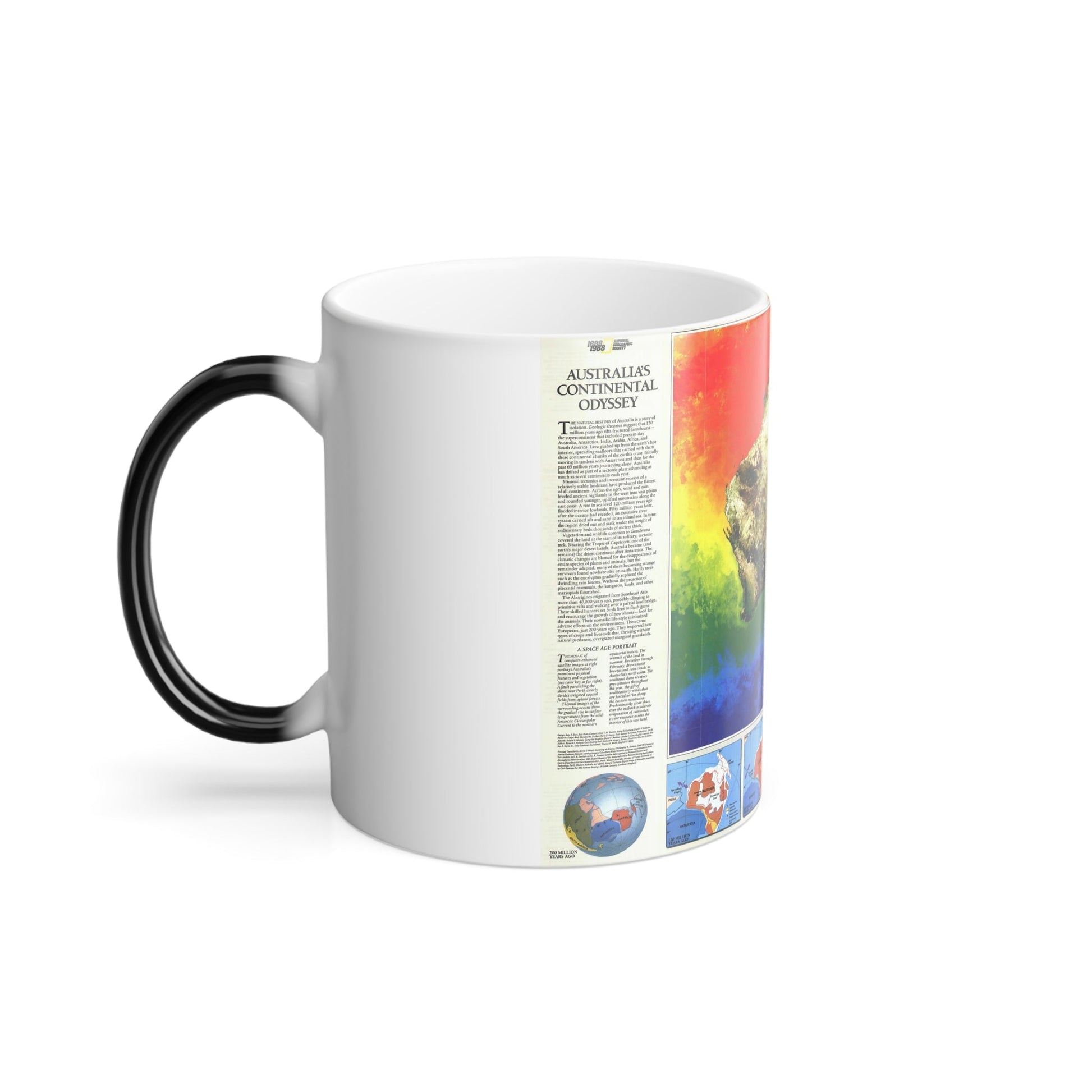 Australia's Continental Odyssey (1988) (Map) Color Changing Mug 11oz-11oz-The Sticker Space