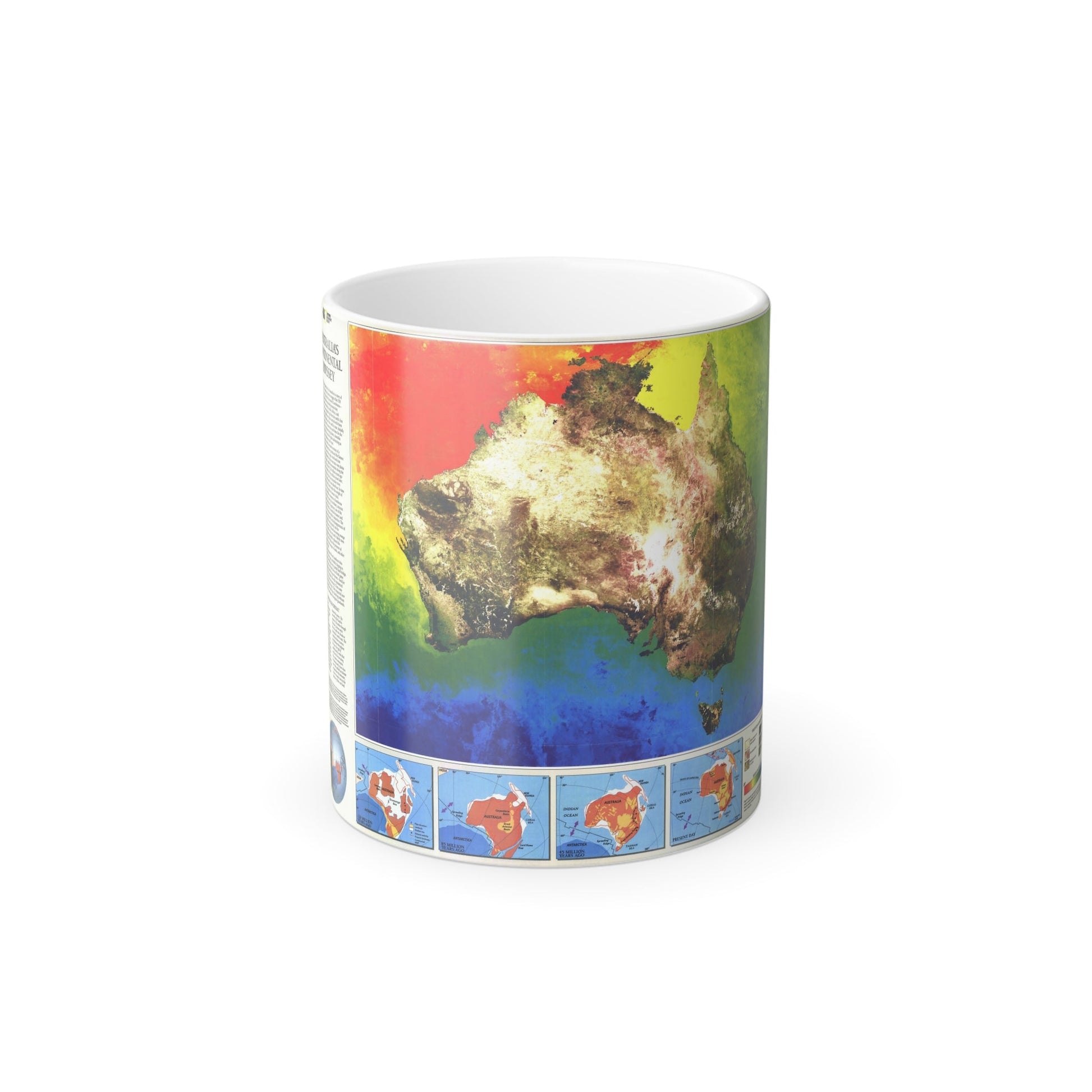 Australia's Continental Odyssey (1988) (Map) Color Changing Mug 11oz-11oz-The Sticker Space