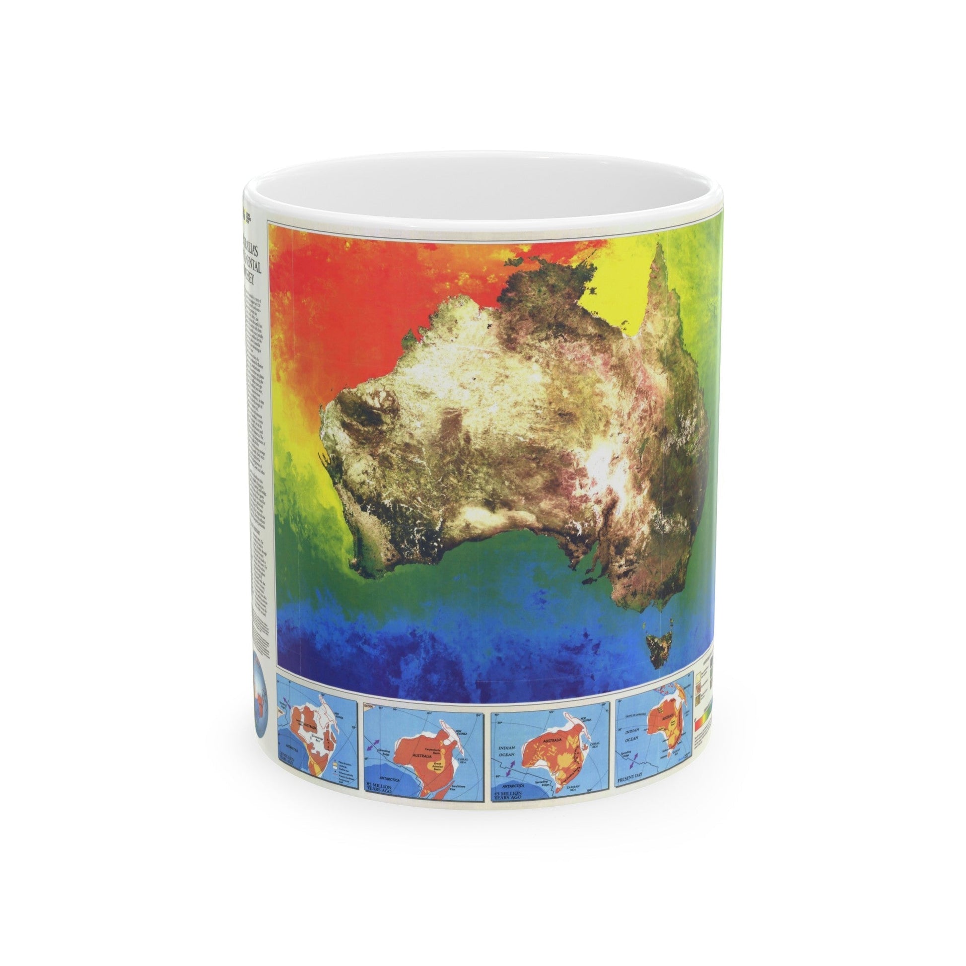 Australia's Continental Odyssey (1988) (Map) White Coffee Mug-11oz-The Sticker Space