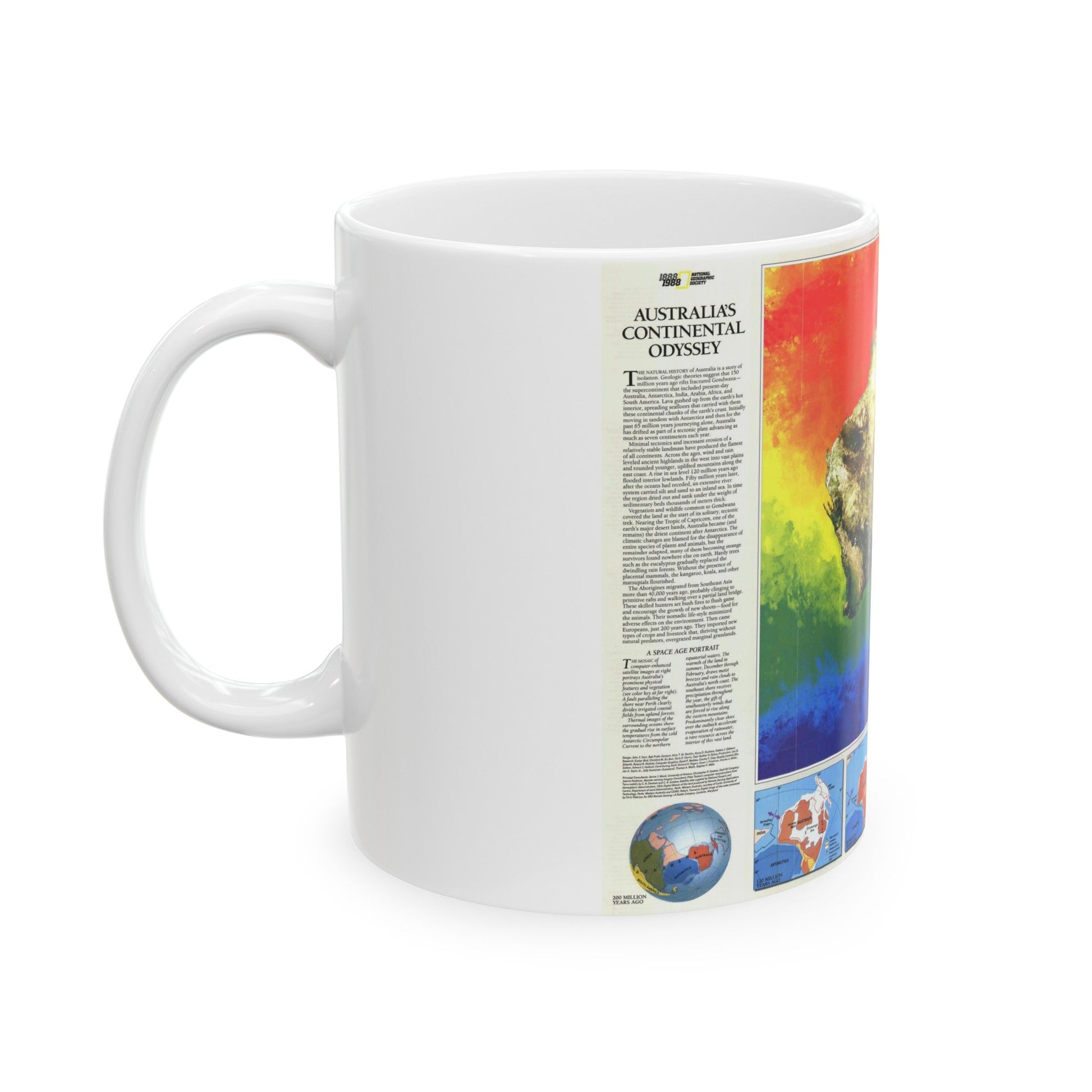 Australia's Continental Odyssey (1988) (Map) White Coffee Mug-The Sticker Space